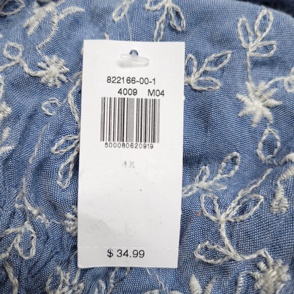 NWT Old Navy Womens Embroidered Smocked square neck Puff Sleeve Babydoll Top - Picture 10 of 10